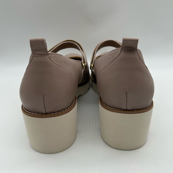 Vionic Alma Leather Mary Jane Wedge Shoes Taupe Wide W12 EU43 New With Box - Picture 8 of 12